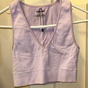 garage purple stella seamless plunge tank top